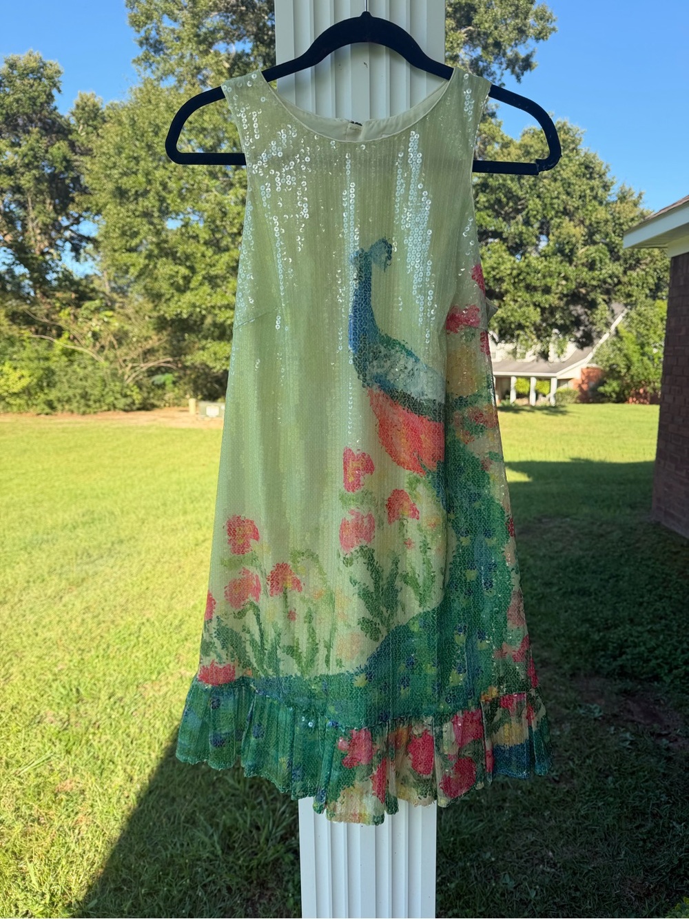 $268 Anthropologie Royal
Plumage Dress
Peacock Allover Sequins - Picture 6 of 6